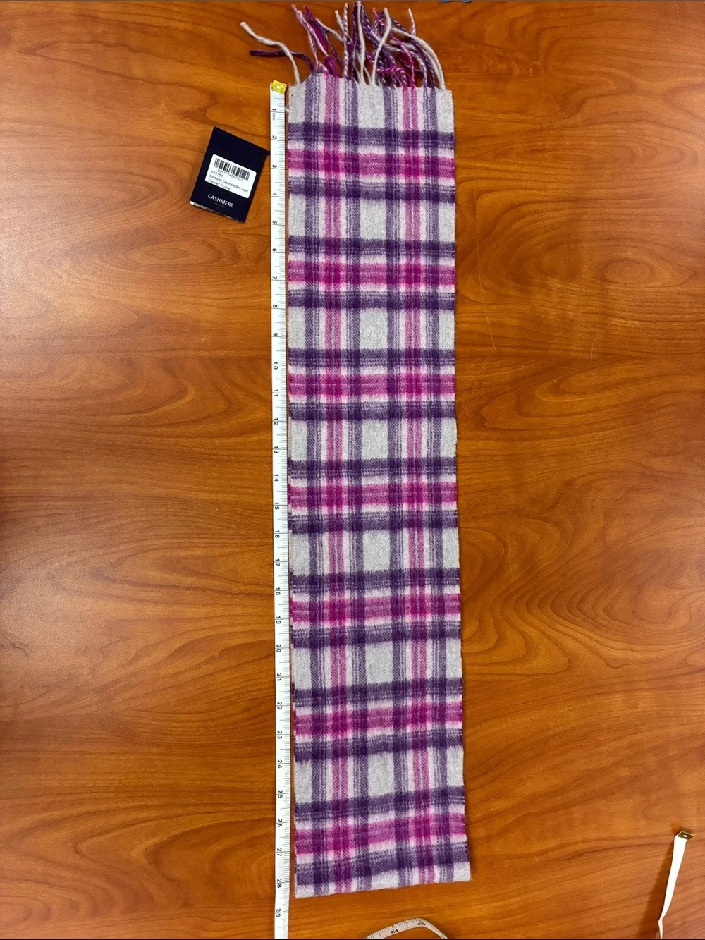 Edinburgh Cashmere Stewart Clan Pink & Purple Tartan Scarf